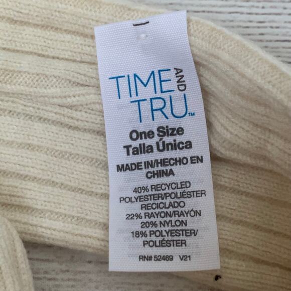 Time and Tru Off White Knit Headband Ear Warmer Winter Twisted Bow One Size - Picture 7 of 8